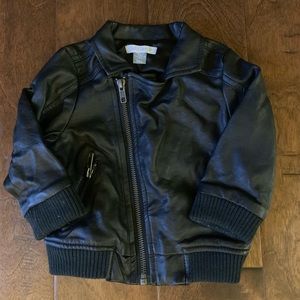 Faux Leather Biker Motorcycle Jacket